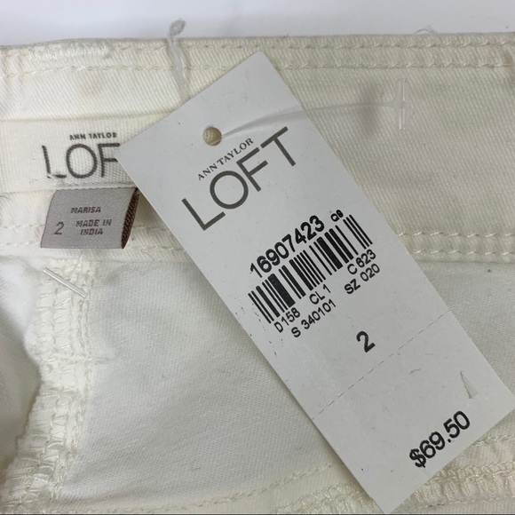 LOFT Ivory Marisa Skinny Ankle Utility Zipper Pants Size 2 Comfy Cotton Blend - Picture 6 of 8